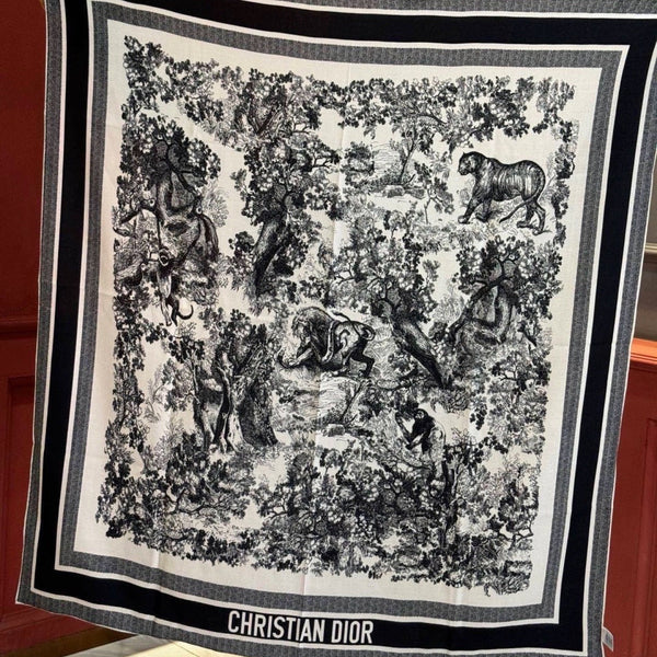 CD 26s Scarf 140cm Silk & Cashmere 300235