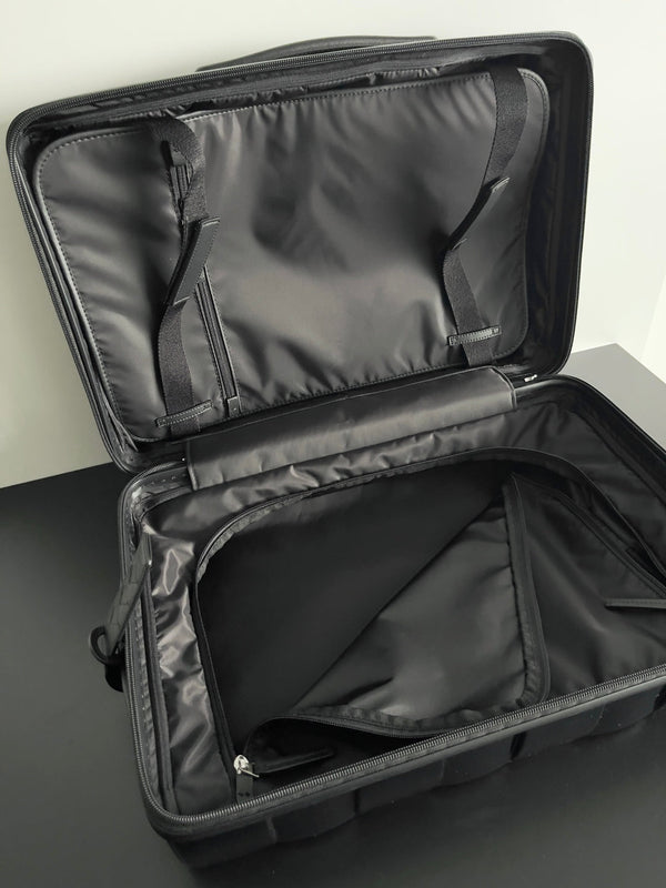 BV 25 Odyssey Cabin Suitcase Black Polycarbonate & Intreccio Pattern