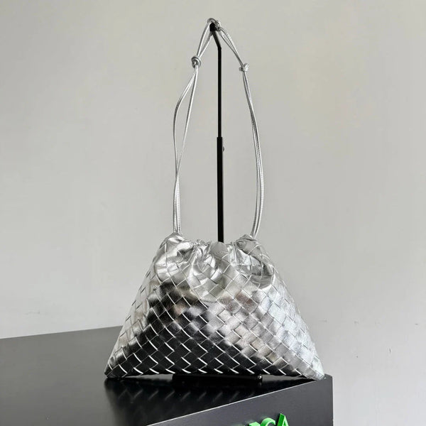 Bottega Veneta 2026 Dust Bag Silver Laminated Leather