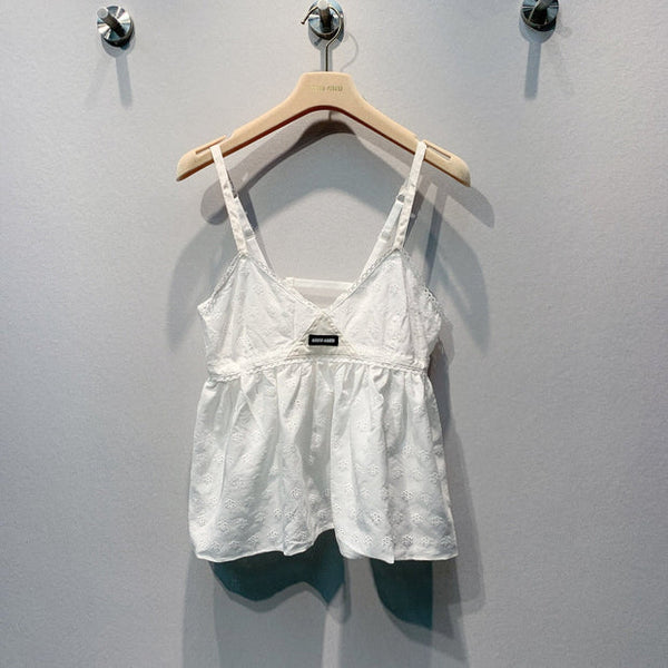 Miu 2026 Tank Top White Cotton 400379