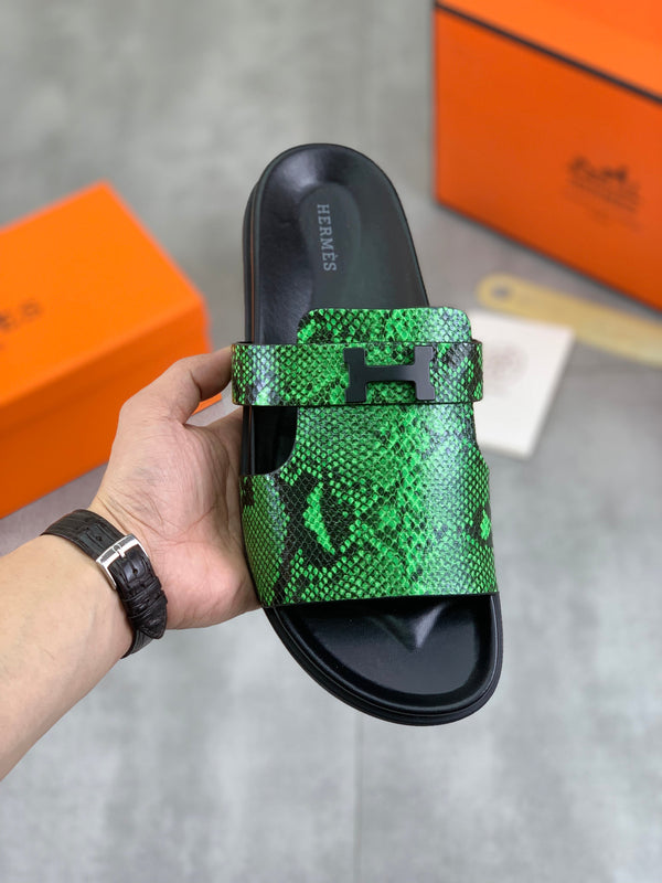 HM Men's Slide Green Cowhide 616258