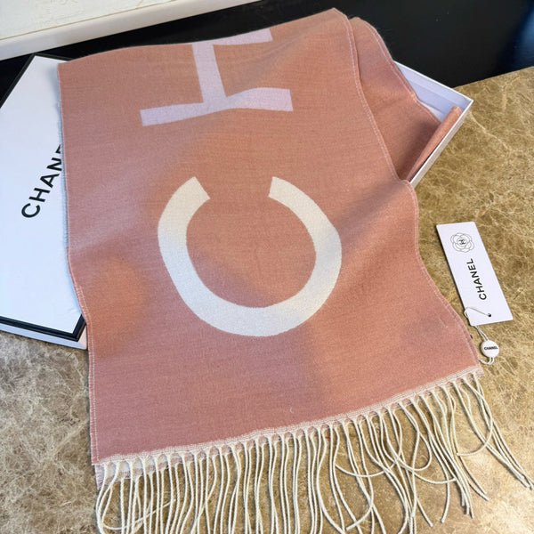 CC 25 Scarf 200cm White Pink Lambswool 968390