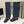 CC 25 Long Boot Navy Blue Black Denim Fabric Calfskin 515273