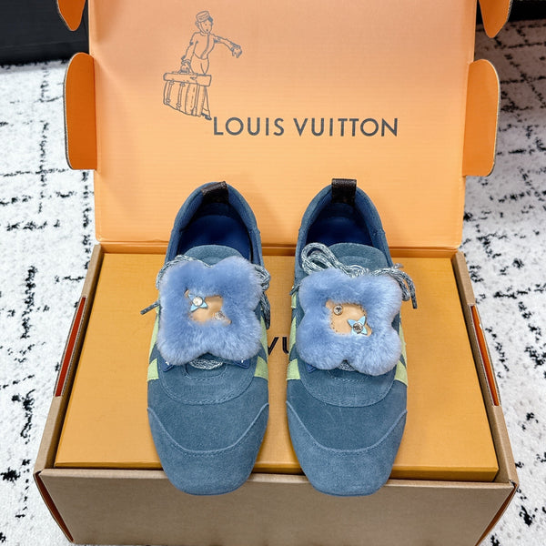LV Sneakerina Sneaker With Vivienne Blue Suede 616955