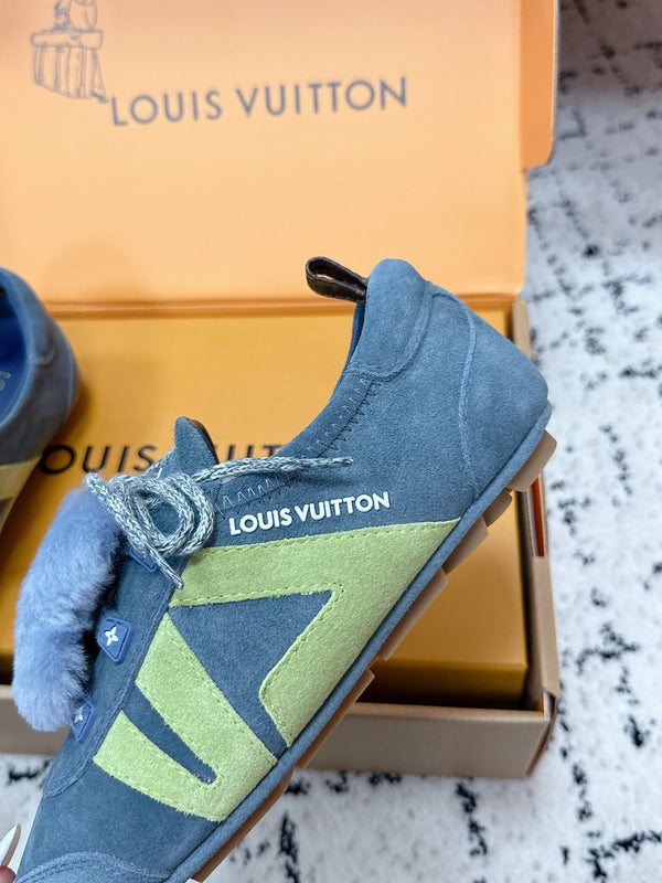LV Sneakerina Sneaker With Vivienne Blue Suede 616955