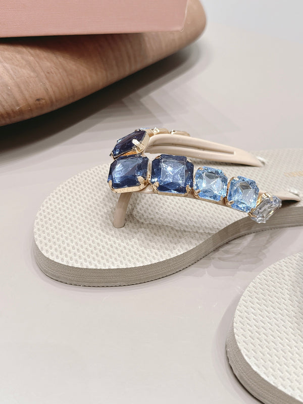 Miu 26s Flip-Flop Sandals Taupe Foam 905272