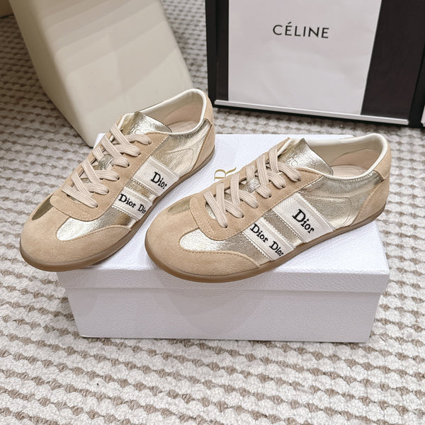 CD Ribbon Sneaker Sliver Khaki Suede Leather 930298