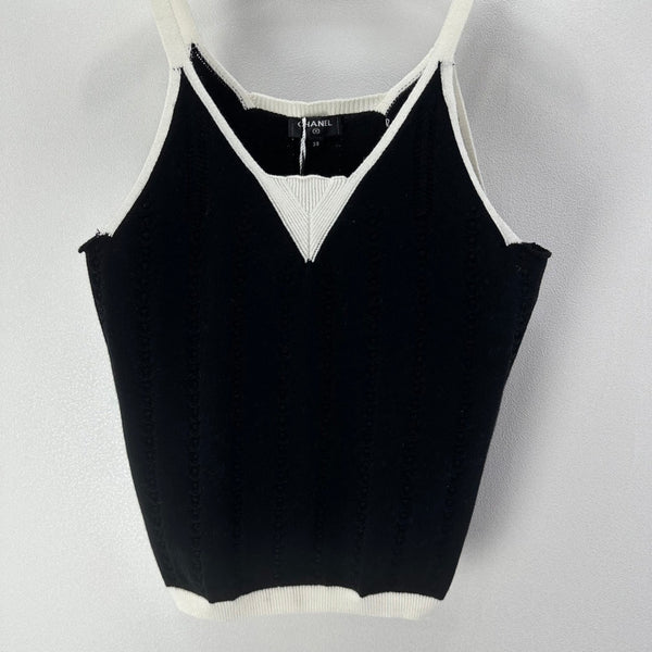 CC 26S Knit Cami Tank Top Black Cotton 348995