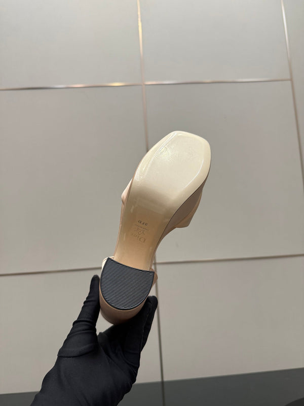 CD 26s High Heel Sandals 120mm Beige Satin