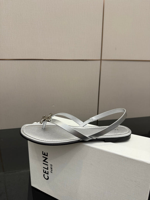 CL Biki Sandal Sliver Calfskin 725674