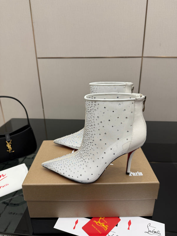 CL 26s Thea Ankle Boots 10cm White Mesh 828169