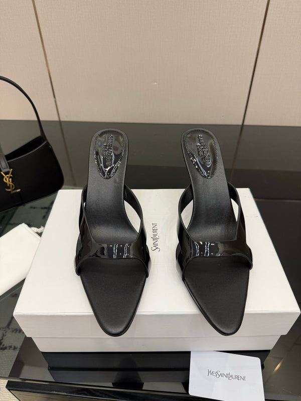 YSL Sandal 9cm Black Cowhide 828245