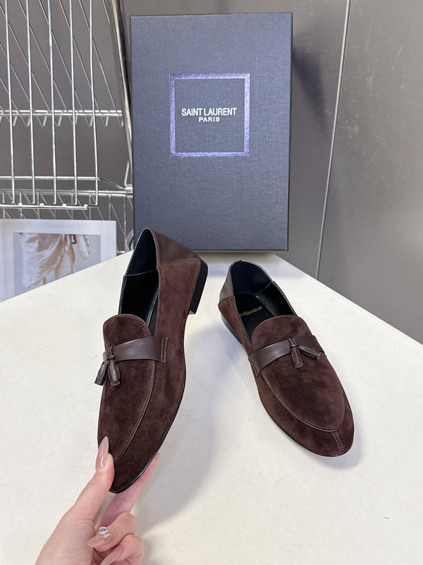 YSL 26s Loafer Dark Brown Leather 635582