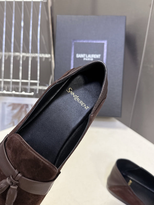 YSL 26s Loafer Dark Brown Leather 635582