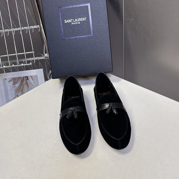 YSL 26s Loafer Black Suede Leather 635584