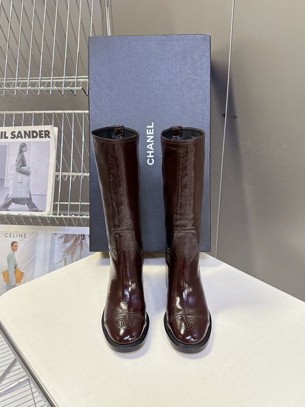 CC 26s Long Boots Brown Glossy Lambskin 948050