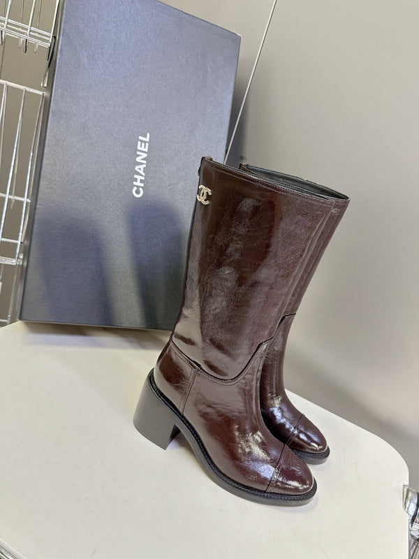 CC 26s Long Boots Brown Glossy Lambskin 948050
