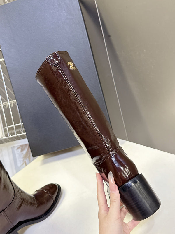 CC 26s Long Boots Brown Glossy Lambskin 948050