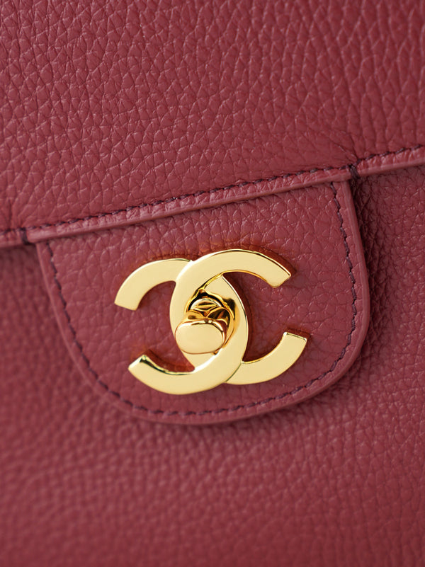 CC 26s Maxi Flap Bag 39cm Burugndy Calfskin GHW