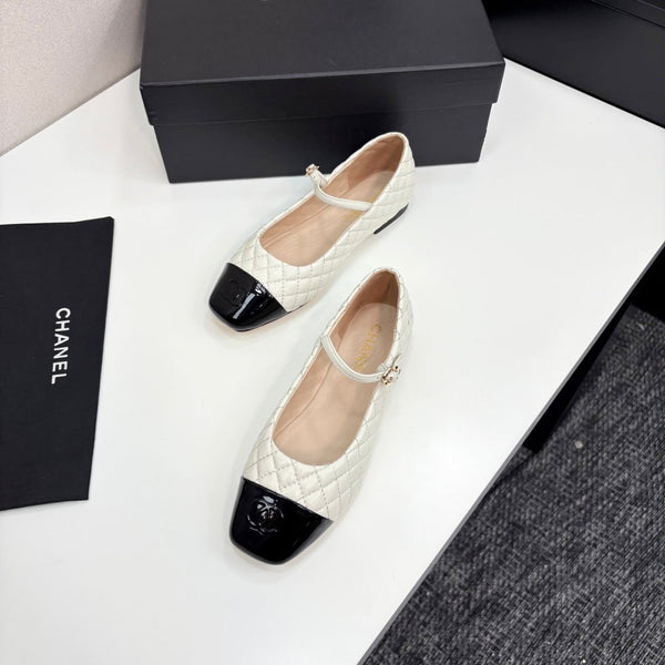 CC 25 Cap-Toe Quilted Mary Janes White Sheepskin 352460