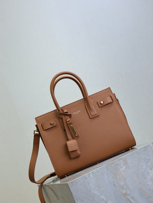 Prada Sac De Jour Nano 26cm Brown Grain Cowhide GHW