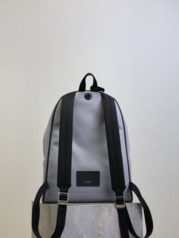 Prada City Backpacks Light Gray Cowhide Cotton