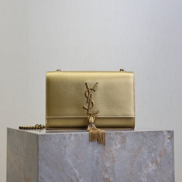 Prada Kate Small Bag 20cm Gold Metallic Calfskin.
