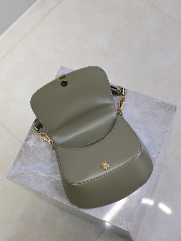 Prada Mini Voltaire 21cm Olive Green Calfskin GHW