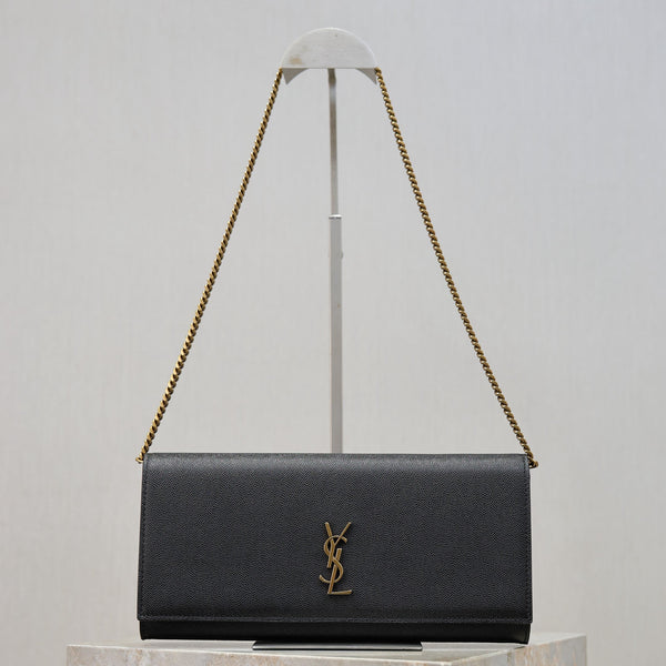 YSL Kate Clutch Bag Black Caviar Leather