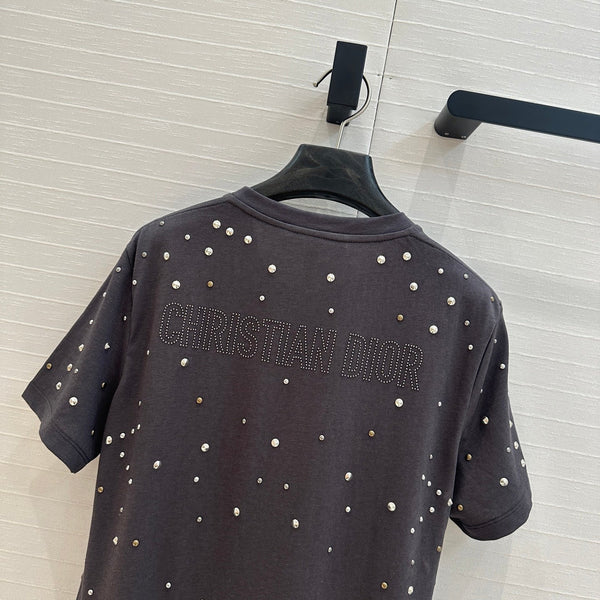 CD 25 Monsieur Dior Patchwork T-shirt Dark Gray Cotton