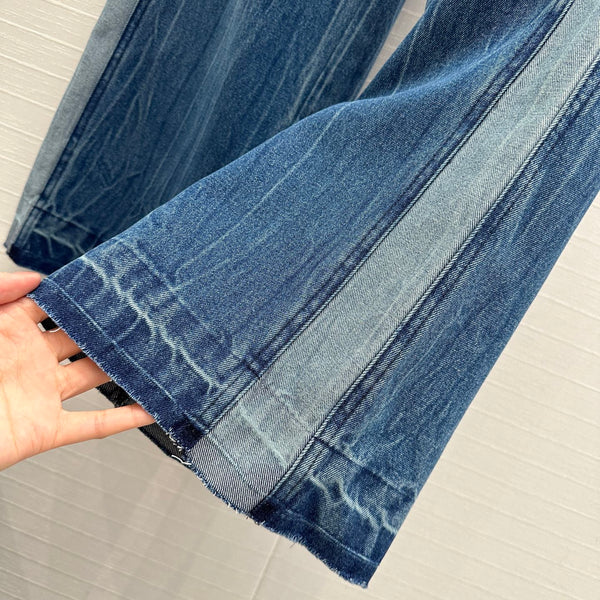 Miu Miu 25 Straight Jeans Blue Cotton