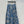 CD 25 Pleated Flared Forest Long Skirt Blue White Cotton