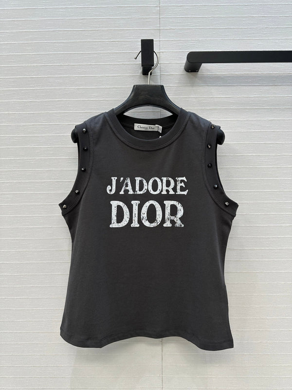 CD 25 J'Adore Dior Vest T-shirt Dark Gray Cotton