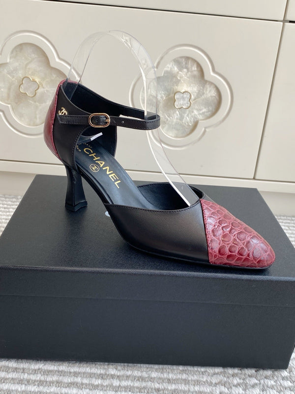 CC 26s Slingback Red Black Embossed Lambskin 909543