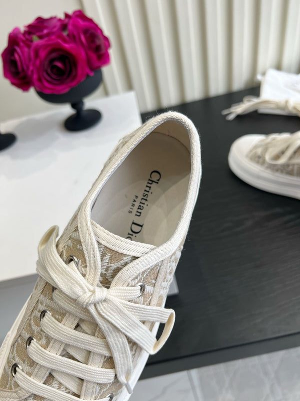 CD Dioriviera Walk'n'Dior Sneaker White Taupe Cotton 851243