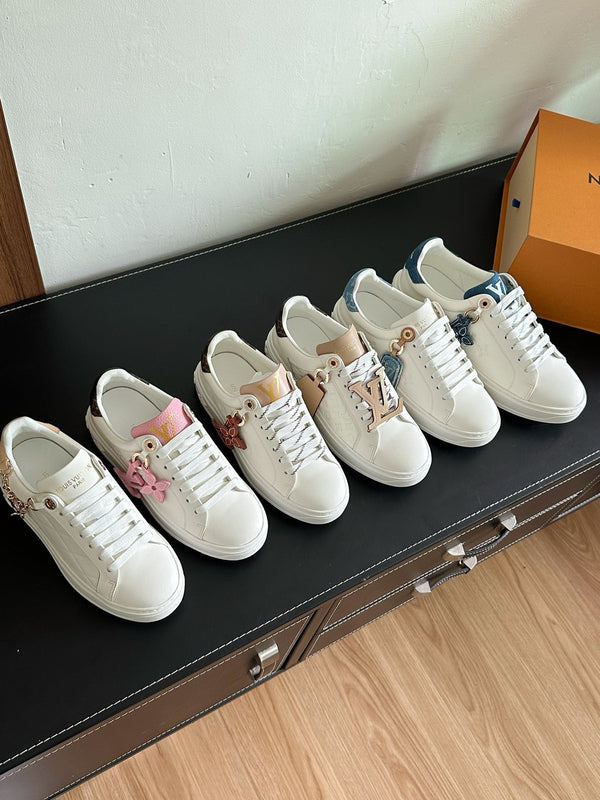 LV Time Out Sneakers White Mix Brown Monogram Calfskin