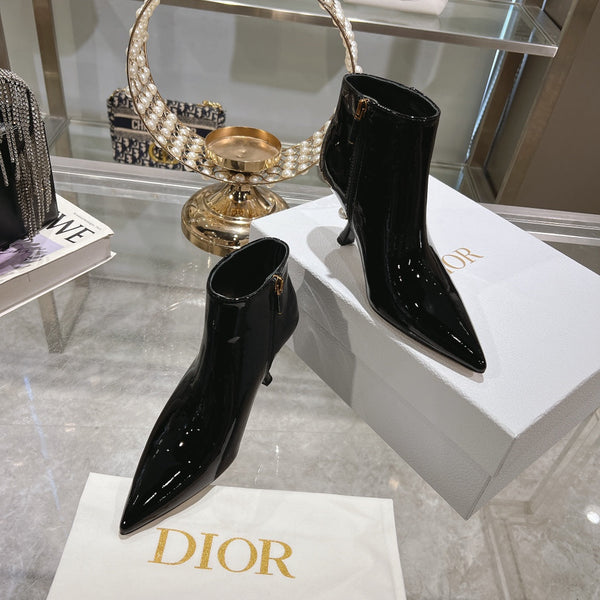 CD Tribales Heeled Ankle Boot 65mm In Black Glossy Cowhide 996434