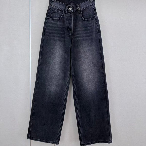 CC 26s Wide-Leg Pants Dark Grey Denim 407865