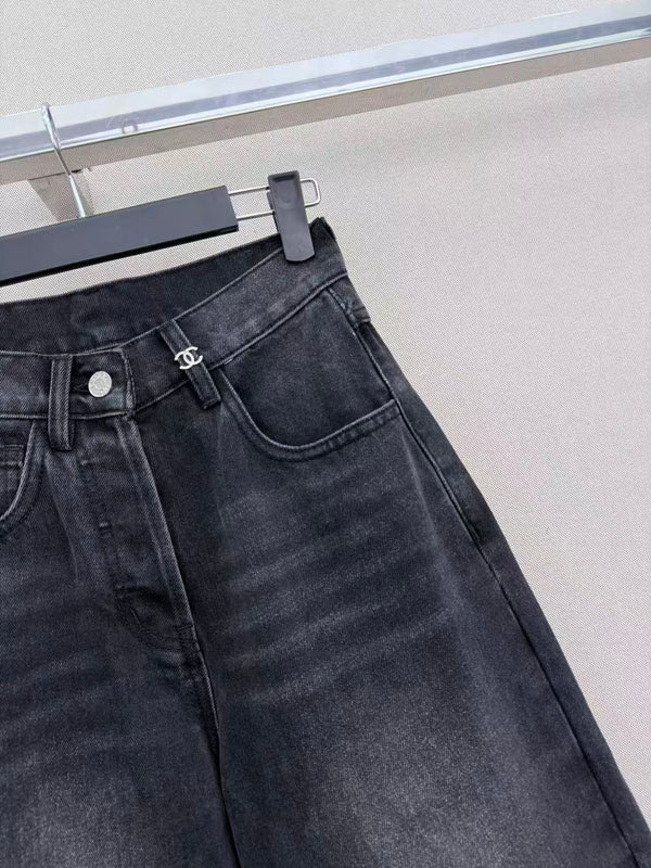 CC 26s Wide-Leg Pants Dark Grey Denim 407865