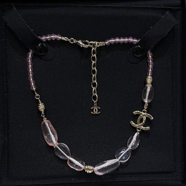 CC 2026 Double C Pink Acrylic Beaded Necklace