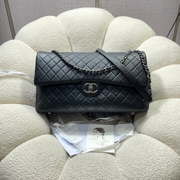 CC 26s Flap Bag 46 In Black Caviar Calfskin