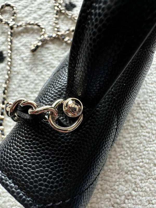 Chanel 2025 Trendy CC Wallet on Chain 19cm Bag Black Caviar Leather 320291