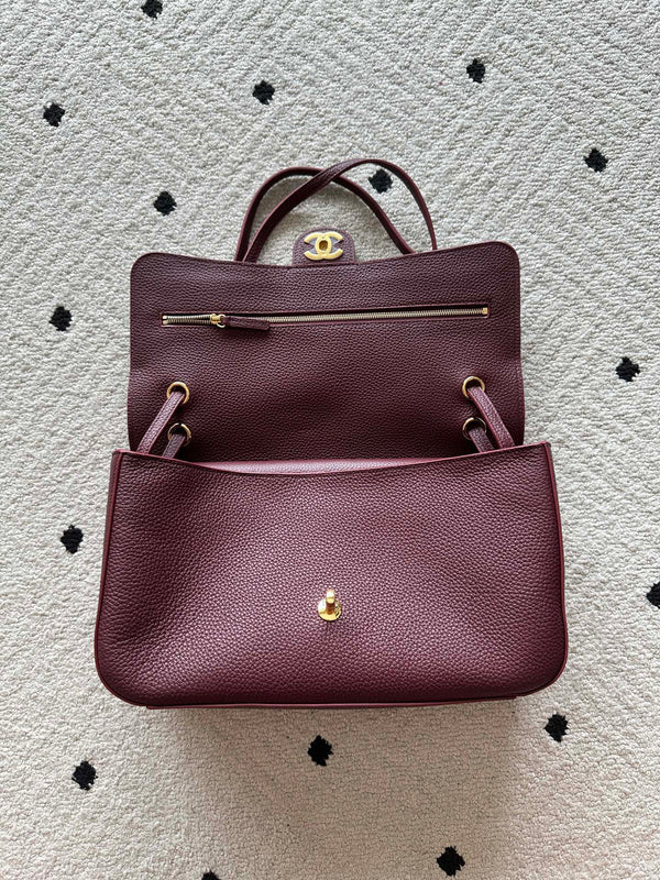 CC 26s Maxi Flap Bag 32cm Deep Burgundy Calfskin GHW