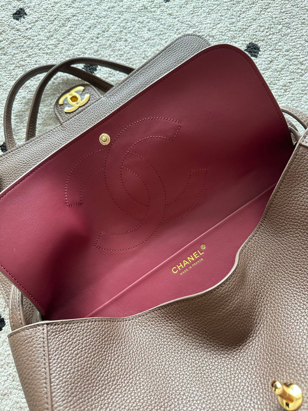 CC 26s Maxi Flap Bag 32cm Coffee Calfskin GHW