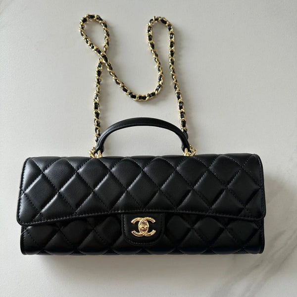 CC 2026 Long Top Handle Clutch 25cm Lambskin