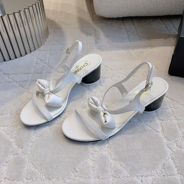 CC 26s Bow-Tie Sandals 6.5cm White Lambskin 906128