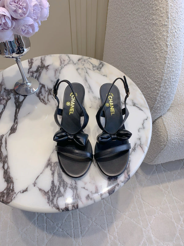 CC 26s Bow-Tie Sandals 6.5cm Black Lambskin 906127