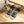 Loew Anagram Black logo White Black Beige Leather And Canvas Espadrille Sandals