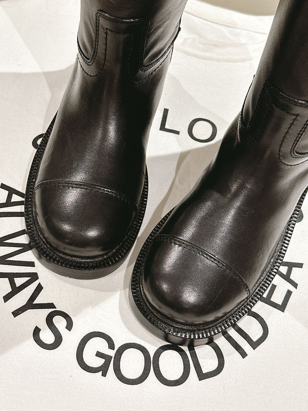 CC HIGH BOOTS BLACK CALFSKIN 768996