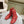 ALAIA SHORT BOOTS IN CHERRY RED LAMBSKIN ATTACH RHINSTONES